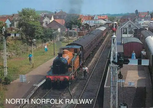 Postcard Transport trains steam engines North Norfolk railway