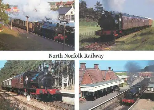 Postcard Transport trains steam engines North Norfolk railway