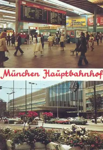 Postcard Transport train Munchen main station 1985