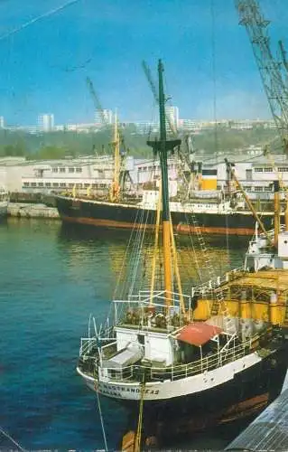 Postcard Transport Ships fishing vessels Panam in Romania harbour Constanta