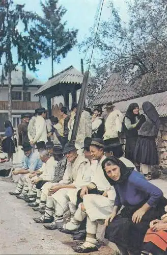 Romania Post card Sighetul Marmatiei Muzeul Satului Maramuresan Zi de Duminica la Bogdan Voda