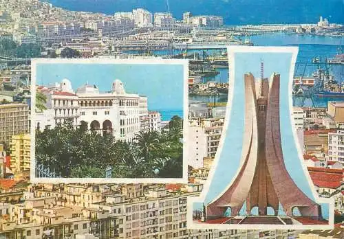 Postcard Africa Algeria Alger la blanche monument