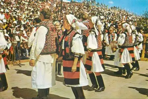 Romania Postcard Prislop hora traditional folk dance typical costumes