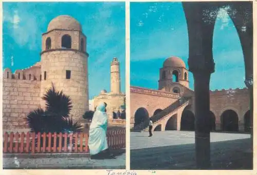 Postcard Africa Tunisia Sousse the mosque and the Ribat 1971