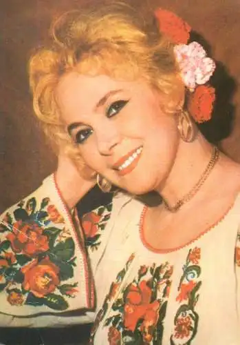 Romania Postcard Maria Cornescu music folk singer