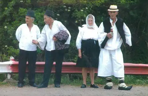 Romania Postcard ethnic types and scenes old people wearing folk traditional holiday costumes