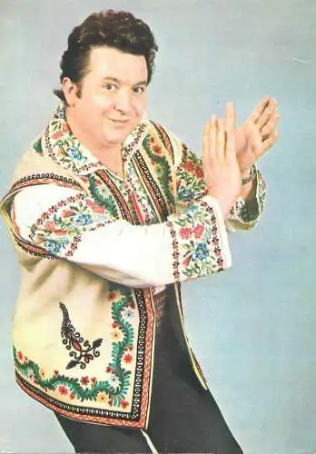 Postcard Tudor Heica folk music singer