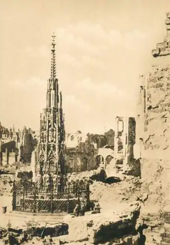 Postcard Germany Nurnberg cathedral ruins