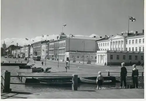 Postcard Finland Helsinki 1962 coast pier boats