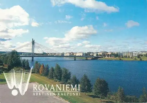 Postcard Finland Rovaniemi bridge view