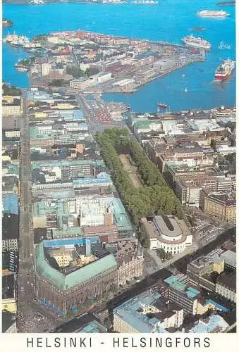 Postcard Finland Helsinki aerial view 1998