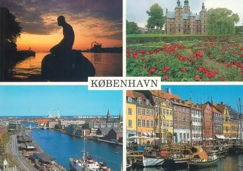 Postcard Denmark Copenhagen multi view 1993