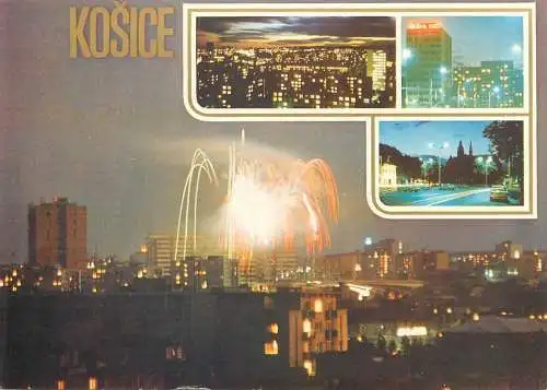 Postcard Slovakia Kosice fire works