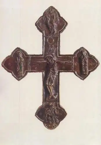 Postcard artefacts Dieben am Ammersee St Stephan Romanisches Vortrage kreuz