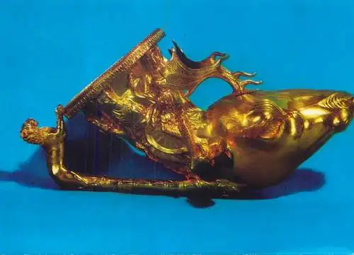 Postcard Panagyurishte gold treasure One of the rhyta head of a stag
