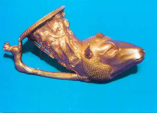 Postcard Panagyurishte gold treasure Rhyton-head of a ram
