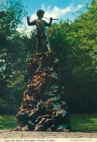 Postcard Uk England London Peter Pan statue Kensington gardens