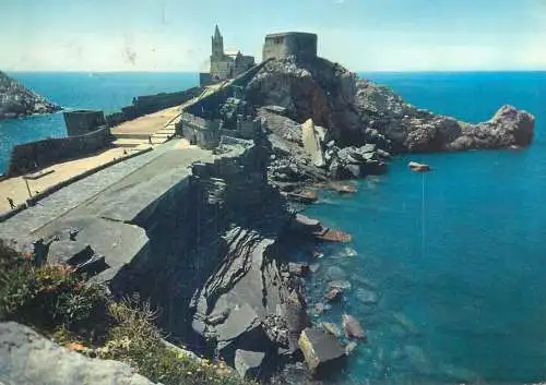 Postcard Italy Portovenere S. Peter 1964 fort and citadel view