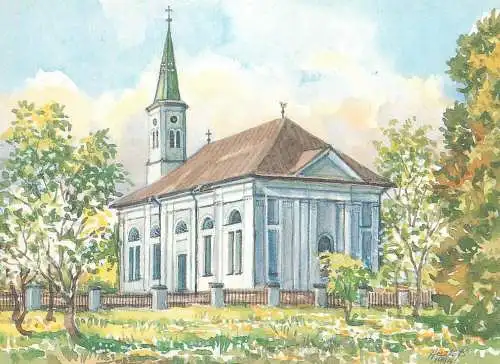 Postcard Poland Ustroń ewangelicki Kosciol ap Jakuba st