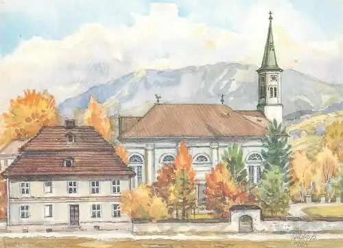 Postcard Poland Ustroń ewangelicki Kosciol ap Jakuba st