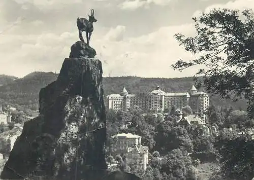 Postcard Czech Republic Karlovy Vary Stag's Leap and sanatorium "Imperial"