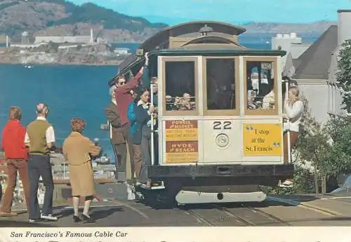 Postcard United States > CA - California > San Francisco cable car Alcatraz Island