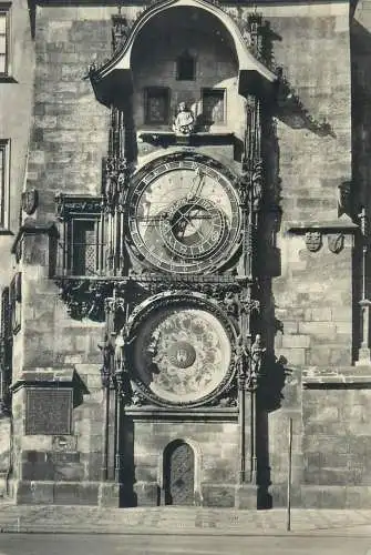 Postcard Czech Republic Prague Astronomical Clock detail view