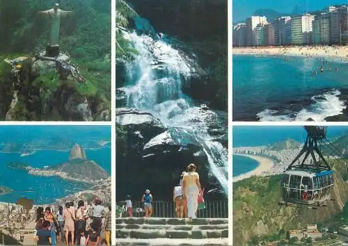Postcard Brasil Rio de Janeiro multi view teleferique