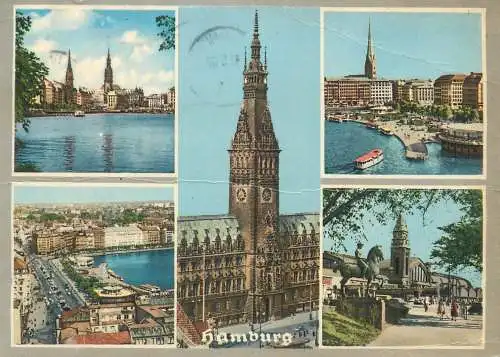 Postcard Germany Hamburg multi view