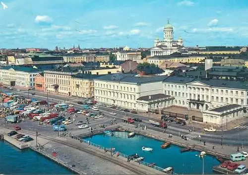 Postcard Finland Helsinki cityscape panorama