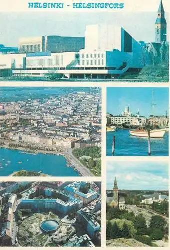 Postcard Finland Helsinki multi view