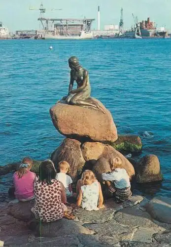 Post card Denmark Copenhagen the Little Mermaid statue Langelinie