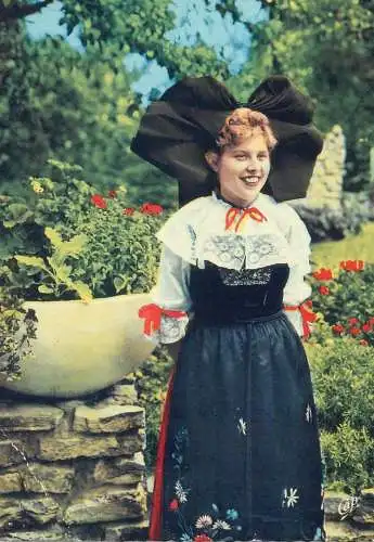Postcard France Bas Rhin Alsacienne traditional costume 1964