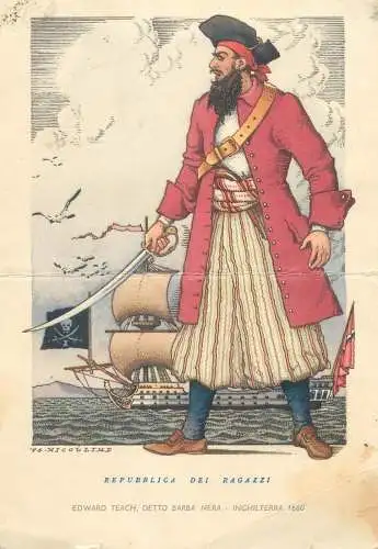 Piratie e corsari Repubblica dei Ragazzi Edward Teach detto Barba Nera