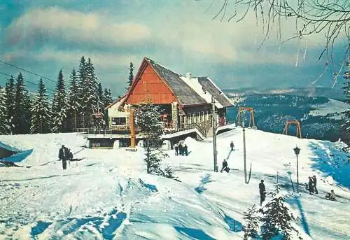 Romania carte postala vedere din Paltinis statia de teleferic
