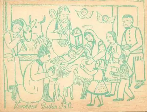 Nativity scene greetings card