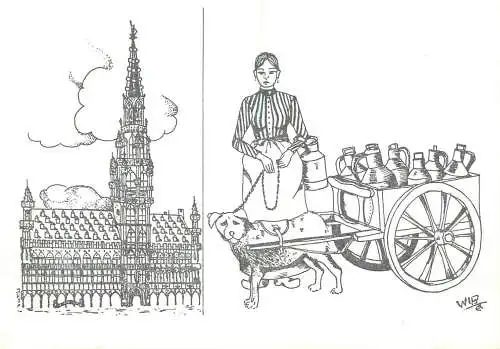 Belgian drawn milkmain attelage chien Bruxelles
