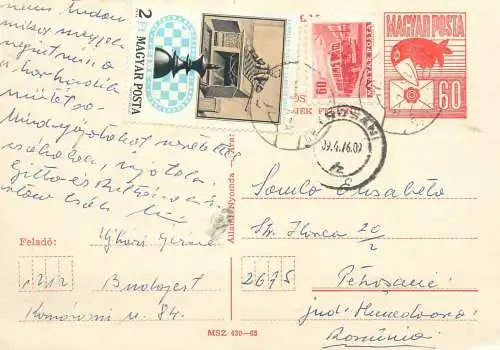 Entier postal Hungary 1976 chess topical stamp