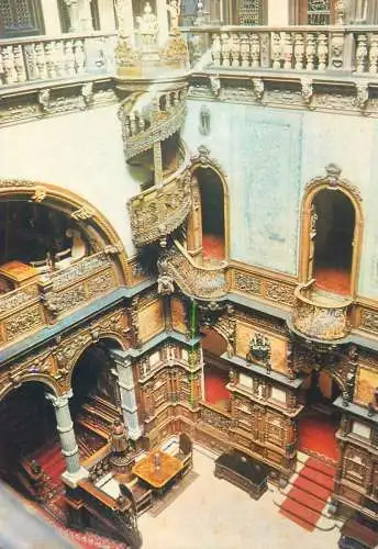Romania Postcard Sinaia Muzeul Peles Holul de Onoare