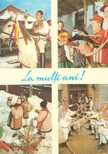 multi view Postcard Romania Sarbatori de Iarna Folclor Costume traditionale Obiceiuri si Traditii