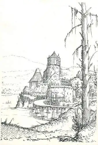 Augustin Hirschvogel Landschaft mit runder Brucke Leipzig Kunstler Postkarte
