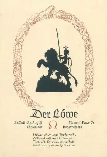 Der Lowe silhouette Postkarte