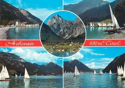 Postcard Austria > Tirol > Achensee multi view sailboat