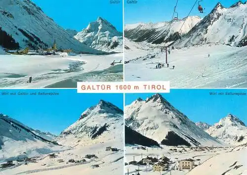 Postcard Austria > Tirol > Galtür multi view teleski winter scene resort