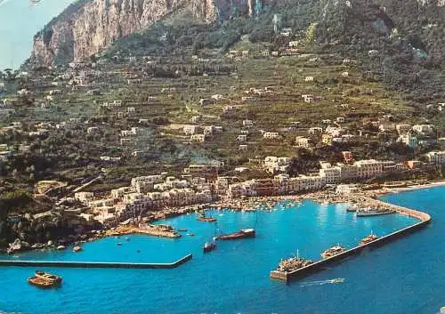 Postcard Italy Capri harbour aerial