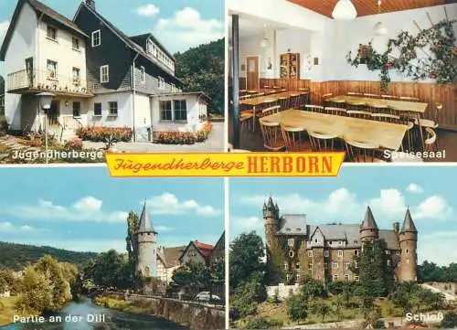 Postcard Germany Herborn Jugendherberge 1971 multi view