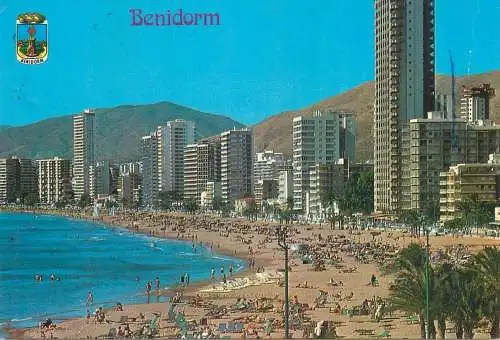 Postcard Spain Benidorm Levante beach