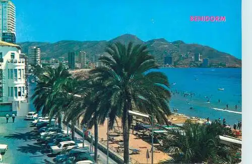 Postcard Spain Alicante Benidorm Levant beach