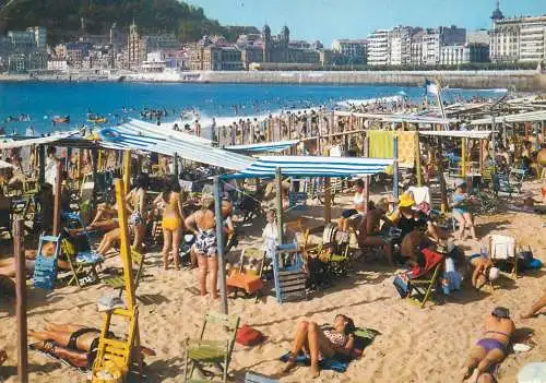 Postcard France San Sebastian beach Concha