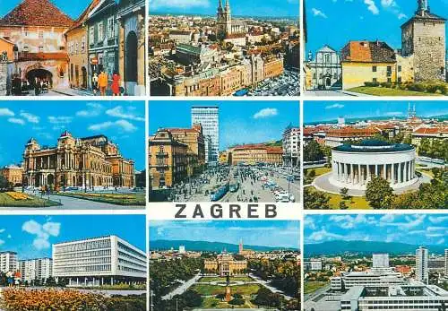 Croatia Zagreb multi view Greetings from Postcard